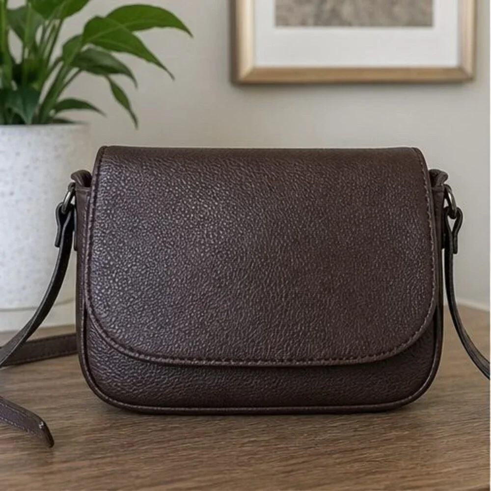 Brown Quilted Crossbody Bag